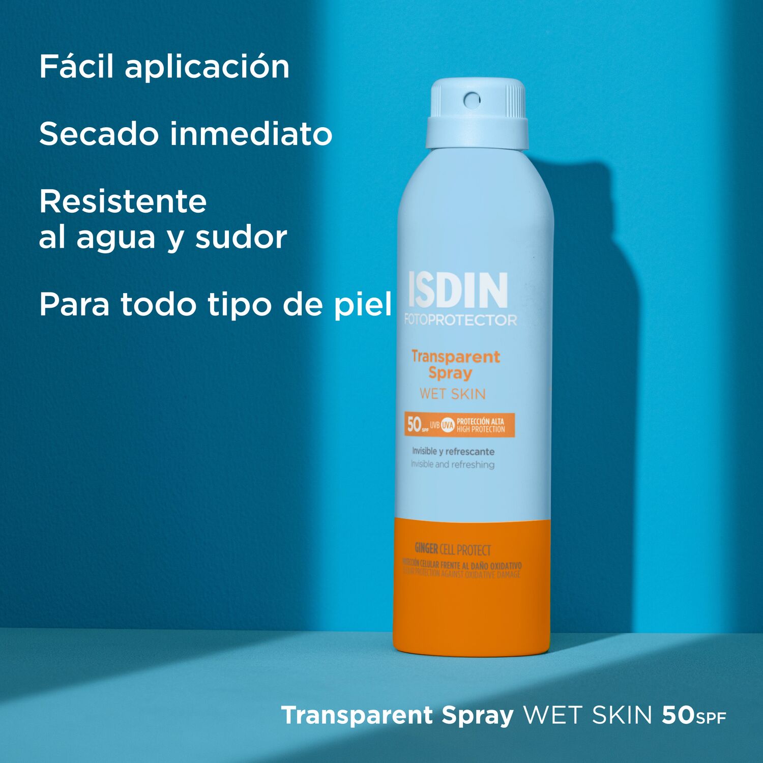 FOTOPROTECTOR ISDIN 50+ TRANSPARENT SPRAY WET SKIN (PROTECTOR SOLAR CORPORAL EN SPRAY)